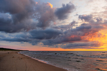 Image showing Sunset over the sea