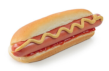 Image showing Hot dog with mustard and ketchup