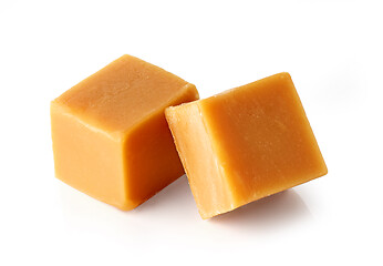 Image showing caramel candies on white background