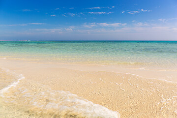 Image showing white sandy sea spit beach