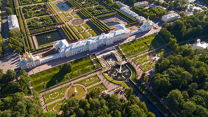 Image showing Aerial view on Petrodvorets Palace Peterhof