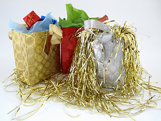 Image showing Foil Gift Bags with Tinsel