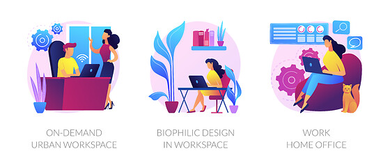 Image showing Workplace organization abstract concept vector illustrations.