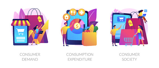 Image showing Consumer society abstract concept vector illustrations.