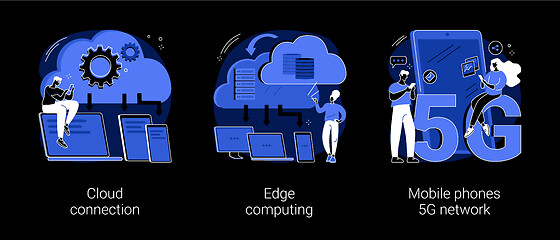 Image showing Online data transfer abstract concept vector illustrations.