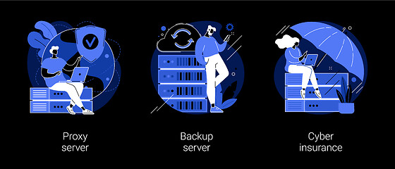 Image showing Online data access and security abstract concept vector illustrations.