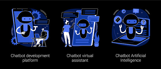 Image showing Chatbot programming abstract concept vector illustrations.