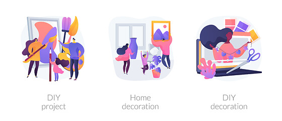 Image showing Family house decor abstract concept vector illustrations.