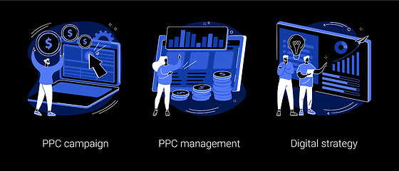 Image showing Digital marketing plan abstract concept vector illustrations.