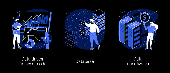 Image showing Data business strategy abstract concept vector illustrations.