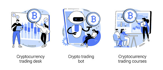 Image showing Cryptocurrency market abstract concept vector illustrations.