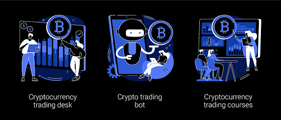 Image showing Cryptocurrency market abstract concept vector illustrations.