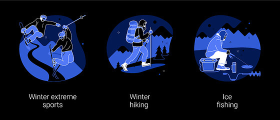 Image showing Mountain vacation abstract concept vector illustrations.