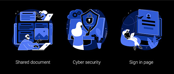 Image showing Cloud service access abstract concept vector illustrations.