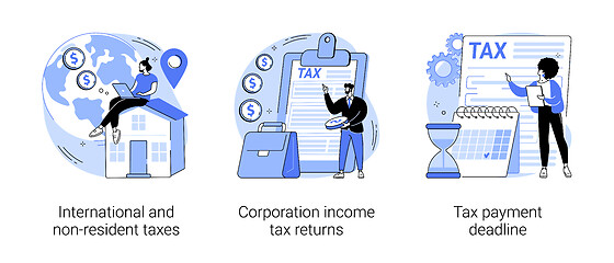 Image showing Tax planning and preparation abstract concept vector illustrations.