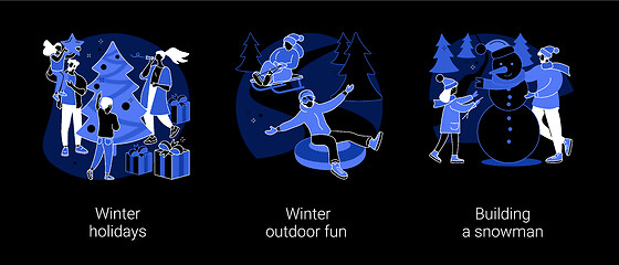 Image showing Winter entertainment abstract concept vector illustrations.