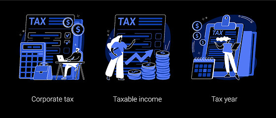 Image showing Tax preparation abstract concept vector illustrations.