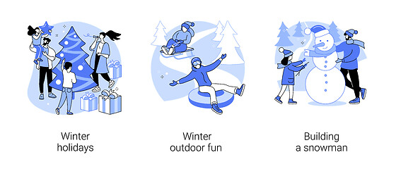 Image showing Winter entertainment abstract concept vector illustrations.