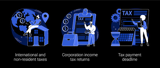 Image showing Tax planning and preparation abstract concept vector illustrations.