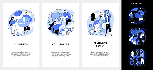 Image showing Effective team-working mobile app UI kit.