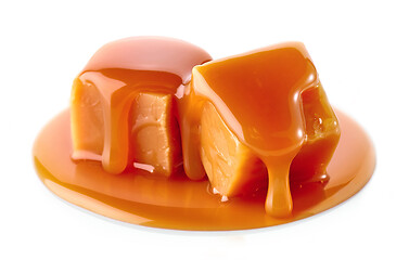 Image showing caramel candies on white background