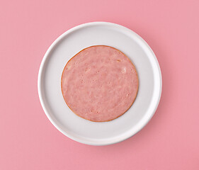 Image showing slice of ham sausage