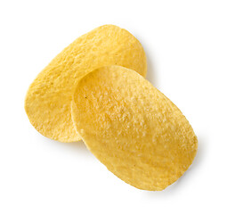 Image showing potato chips on white background