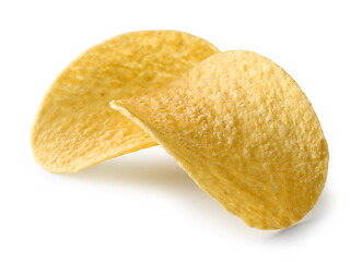 Image showing potato chips on white background