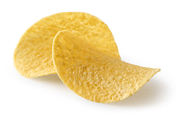 Image showing potato chips on white background