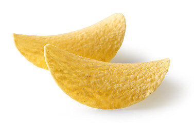 Image showing potato chips on white background