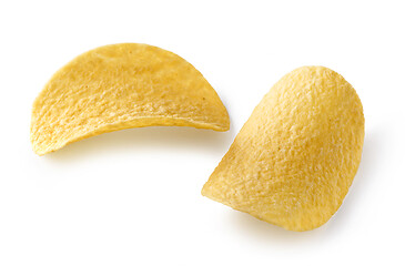 Image showing potato chips on white background