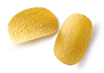 Image showing potato chips on white background