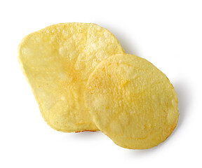 Image showing potato chips on white background