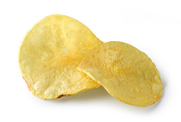 Image showing potato chips on white background