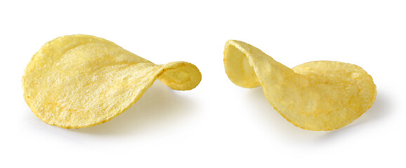 Image showing potato chips on white background