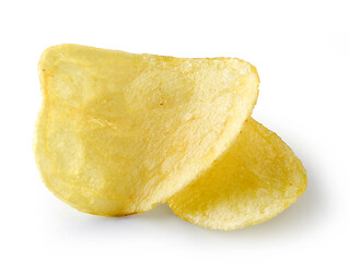 Image showing potato chips on white background