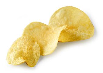 Image showing potato chips on white background