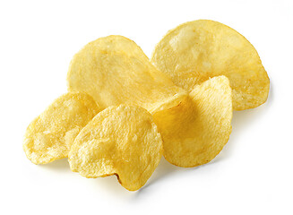 Image showing potato chips on white background