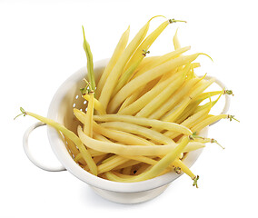 Image showing yellow beans in white colander