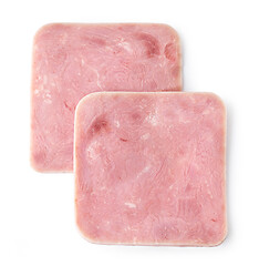 Image showing two slices of pork ham sausage