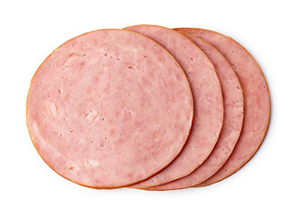 Image showing boiled ham sausage slices