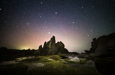 Image showing Night sky over the Snowy Mountains Australia