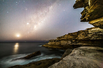 Image showing Starry sky from Sydney cliffs