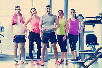 Image showing Group of people exercising at the gym