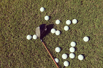 Image showing golf balls background