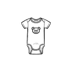 Image showing Kid\'s wear hand drawn outline doodle icon.