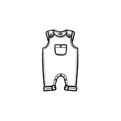 Image showing Piece of baby wear hand drawn outline doodle icon.