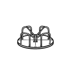 Image showing Playground roundabout hand drawn outline doodle icon.