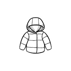 Image showing Child coat hand drawn outline doodle icon.