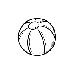 Image showing A toy beach ball hand drawn outline doodle icon.